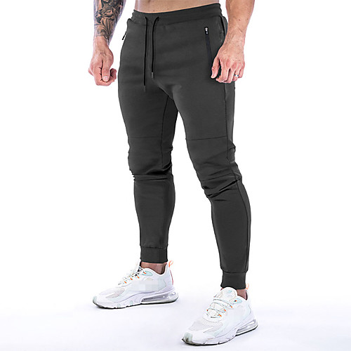 

Men's Joggers Jogger Pants Athletic Pants / Trousers Bottoms Drawstring Zipper Pocket Cotton Winter Fitness Gym Workout Running Training Exercise Breathable Moisture Wicking Soft Sport Solid Colored