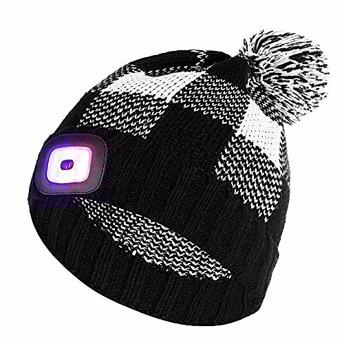 

led lighted cap hat men women, rechargeable usb running cap with extremely bright 4-led lamp and flashing alarm light, hands free headlight cap night running hat