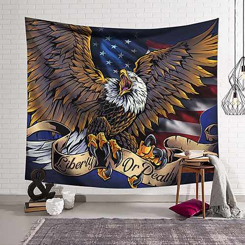 

Wall Tapestry Art Decor Blanket Curtain Hanging Home Bedroom Living Room Decoration Polyester Eagle Catch Something American Flag