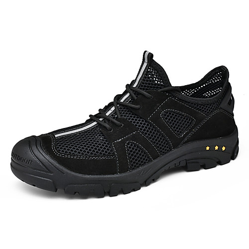 

Men's Trainers Athletic Shoes Sporty Casual Daily Outdoor Mesh Breathable Non-slipping Wear Proof Black Khaki Gray Spring Summer