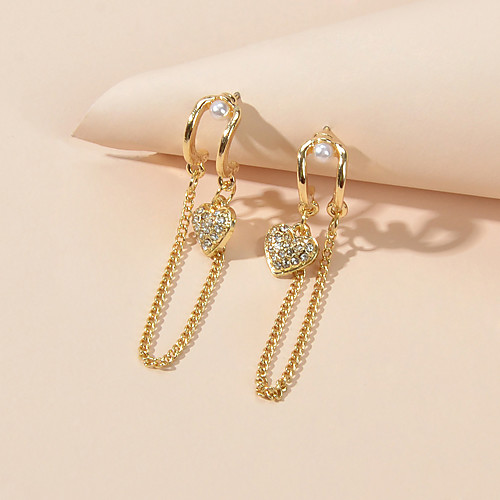 

Women's Drop Earrings Geometrical Trendy Imitation Diamond Earrings Jewelry Gold For Festival