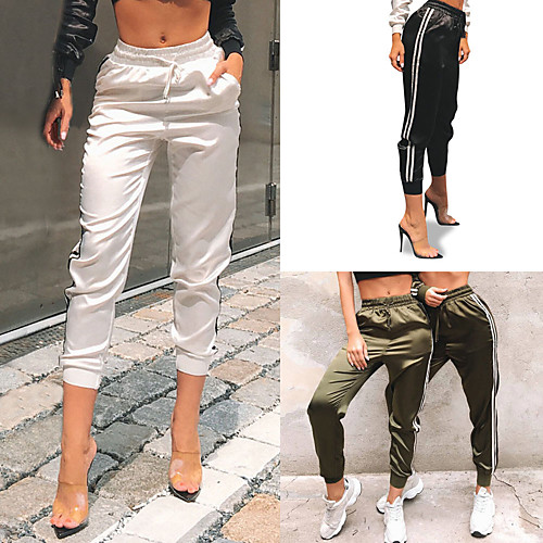 

Women's Sweatpants Jogger Pants Elastic Waistband Drawstring Stripes Sport Athleisure Pants / Trousers Pants Top Bottoms Breathable Soft Comfortable Plus Size Everyday Use Casual Daily Outdoor