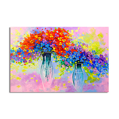 

Oil Painting Hand Painted Horizontal Abstract Floral / Botanical Modern Stretched Canvas