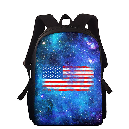 

Unisex Polyester Commuter Backpack Large Capacity Zipper Geometric Floral Print 3D Print Daily Outdoor Backpack Blue Purple Yellow Green Sky Blue