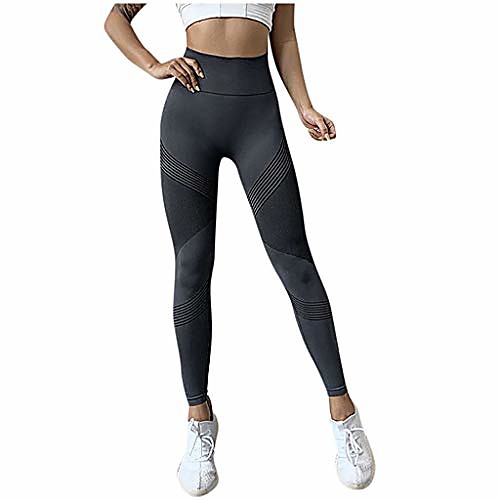 

White Yoga Pants for Women Fashion Womens Elastic Stripe High Waist Leggings Tight Sports Casual Yoga Pants