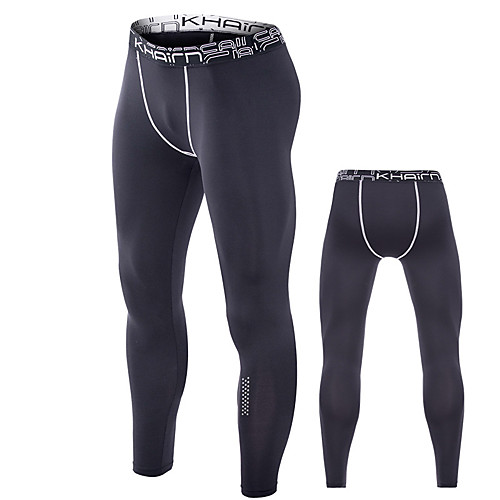 

Men's Running Tights Leggings Athletic Leggings Bottoms Spandex Winter Fitness Gym Workout Running Active Training Exercise Breathable Quick Dry Soft Normal Sport Solid Colored Black / Stretchy