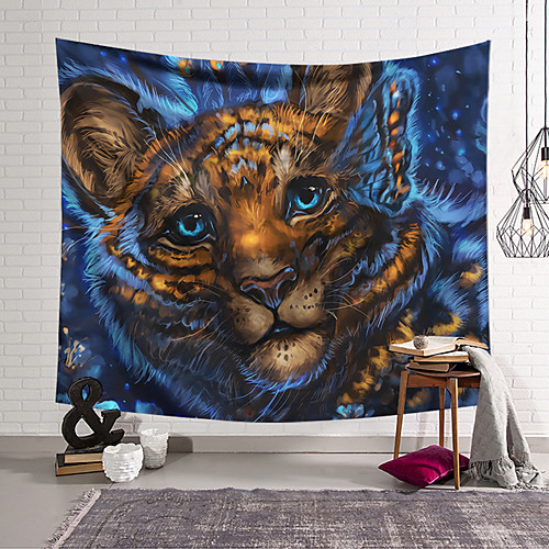 

Wall Tapestry Art Decor Blanket Curtain Hanging Home Bedroom Living Room Decoration Polyester Cute Tiger Cat