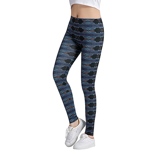

Women's High Waist Yoga Pants Leggings Bottoms Tummy Control Butt Lift Breathable Dark Navy Yoga Fitness Gym Workout Winter Sports Activewear Stretchy Slim / Athletic / Athleisure