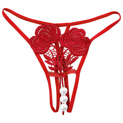 

Men's 1 Piece Lace / Hole G-strings & Thongs Panties - Normal Low Waist White Black Blue One-Size