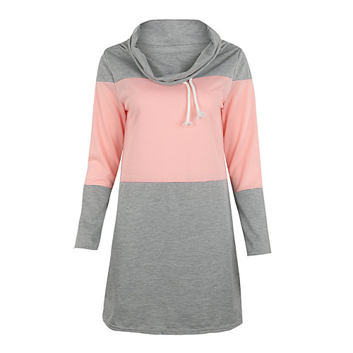 

Women's Tee Dress Patchwork Hoodie Color Block Sport Athleisure Dress Long Sleeve Breathable Soft Comfortable Everyday Use Casual Daily Outdoor