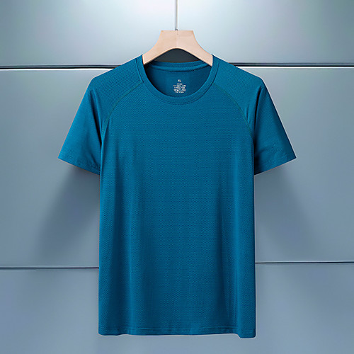 

Men's T shirt Hiking Tee shirt Short Sleeve Tee Tshirt Top Outdoor Lightweight Breathable Quick Dry Sweat wicking Summer Light Green White Black Running