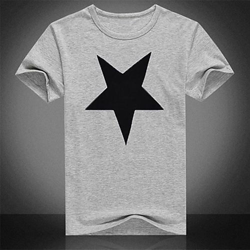 

Men's T shirt Hot Stamping Galaxy Print Short Sleeve Daily Tops 100% Cotton Basic Casual Black Gray