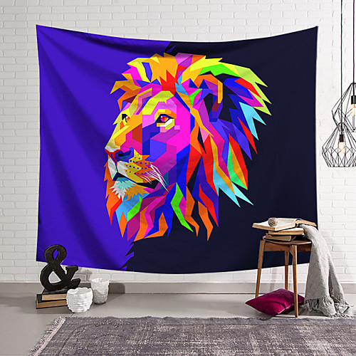 

Wall Tapestry Art Decor Blanket Curtain Hanging Home Bedroom Living Room Decoration Polyester Lion Colored Vector