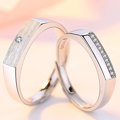 

Couple Rings Synthetic Diamond Solitaire Silver S925 Sterling Silver Love Precious Elegant Fashion 1 Pair Adjustable / Couple's / Adjustable Ring