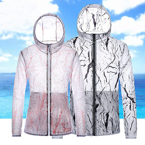 

Women's Hiking Skin Jacket Hiking Windbreaker Outdoor Packable Waterproof Lightweight UV Sun Protection Outerwear Jacket Top Full Length Visible Zipper Fishing Climbing Running White Black Yellow