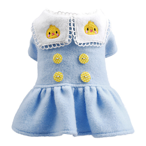 

Dog Dress Animal Casual / Daily Cute Christmas Party Winter Dog Clothes Puppy Clothes Dog Outfits Warm Blue Costume for Girl and Boy Dog Polyster XS S M L XL