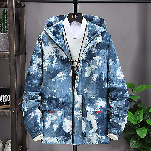 

Women's Men's Camouflage Hunting Jacket Hiking Windbreaker Outdoor Camo Lightweight Breathable Quick Dry Soft Jacket Top Elastane Full Length Visible Zipper Fishing Climbing Running Grey Khaki Light