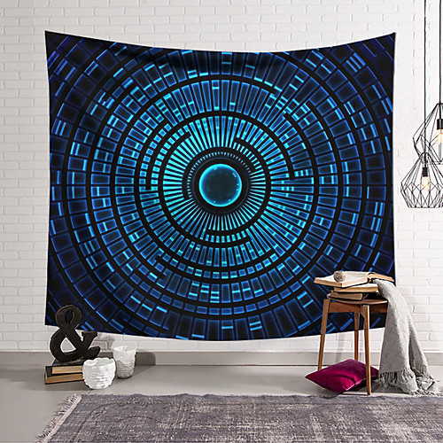 

Wall Tapestry Art Decor Blanket Curtain Hanging Home Bedroom Living Room Decoration Polyester Blue Space Rotation