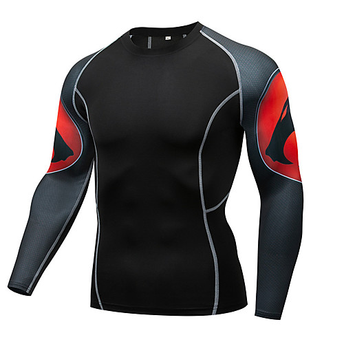 

Men's Long Sleeve Compression Shirt Tee Tshirt Top Athletic Athleisure Winter Breathable Quick Dry Moisture Wicking Gym Workout Running Active Training Jogging Exercise Sportswear Black Activewear