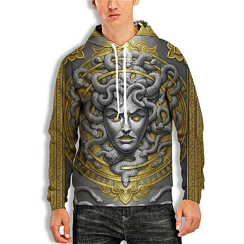 

Men's Pullover Hoodie Sweatshirt 3D Cartoon Print Daily Holiday 3D Print 3D Print Hoodies Sweatshirts Yellow