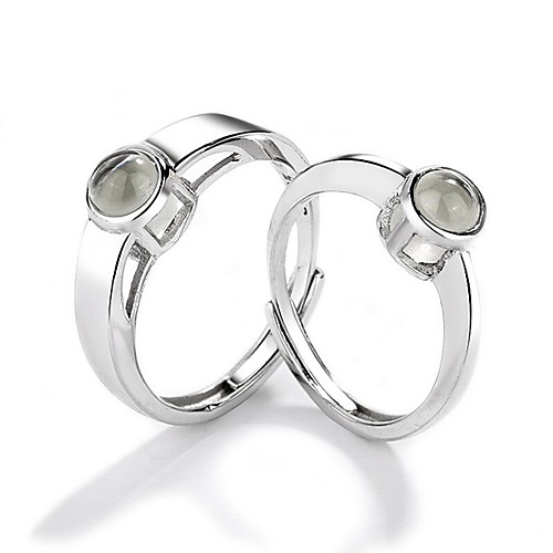 

Couple Rings Synthetic Diamond Solitaire Silver S925 Sterling Silver Love Precious Elegant Fashion 1 Pair Adjustable / Couple's / Adjustable Ring