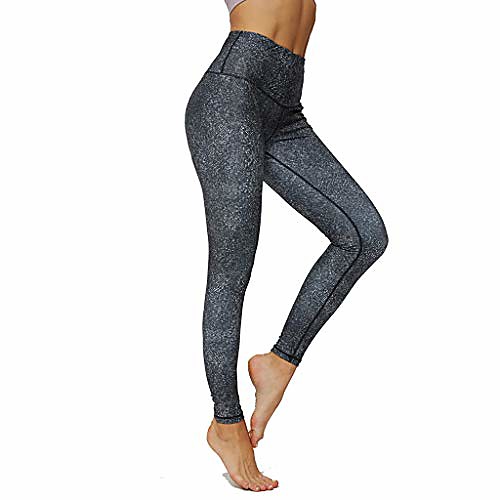 

Yoga Capris for Women High Waist Tummy Control Sequins Leggings Training Work Compression Pants Black