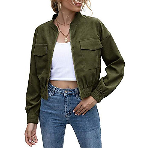 

Women's Spring & Fall Coat Regular Daily Coat Tops Black