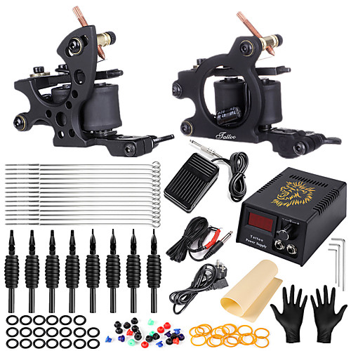 

Solong Tattoo Professional Tattoo Kit Tattoo Machine - 2 pcs Tattoo Machines, Safety / Ergonomic Design / Classic Alloy 5 W Coil Tattoo Machine / Case Included