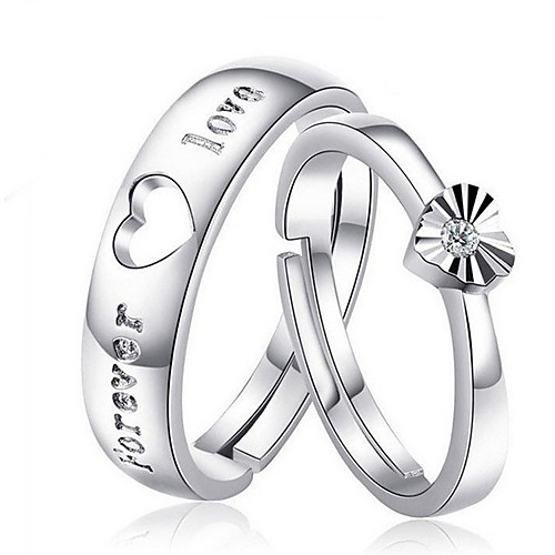 

Couple Rings Synthetic Diamond Solitaire Silver S925 Sterling Silver Love Precious Elegant Fashion 1 Pair Adjustable / Couple's / Adjustable Ring