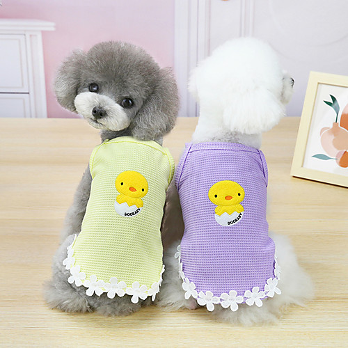 

Dog Cat Shirt / T-Shirt Vest Lace Chicken Basic Adorable Cute Dailywear Casual / Daily Dog Clothes Puppy Clothes Dog Outfits Breathable Purple Yellow Orange Costume for Girl and Boy Dog Cotton S M L