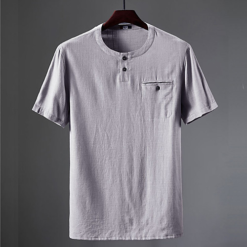 

Men's T shirt Hiking Tee shirt Short Sleeve Crew Neck Tee Tshirt Top Outdoor Lightweight Breathable Quick Dry Soft Summer Cotton Solid Color White Grey Dark Navy Fishing Climbing Running