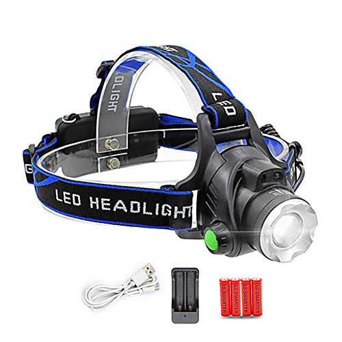 

led head torch, multifunction usb searchlight adjustable flashlight waterproof portable lantern outdoor long range night fishing induction sensor lamp (color : white ligth)