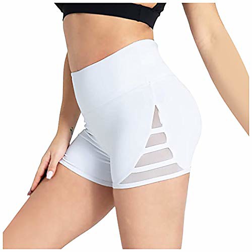 

Sports Girl Mesh Stitching High Waist Stretch Shorts Solid Color Yoga Pants