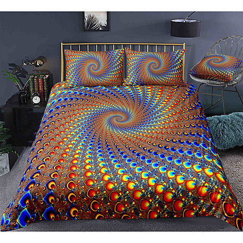 

3D Vortex 3-Piece Duvet Cover Set Hotel Bedding Sets Comforter Cover with Soft Lightweight Microfiber, Include 1 Duvet Cover, 2 Pillowcases for Double/Queen/King(1 Pillowcase for Twin/Single)