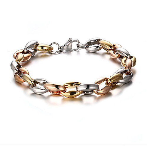 

Men's Chain Bracelet Classic Flower Stylish Titanium Steel Bracelet Jewelry Gold For Anniversary Gift Date Festival