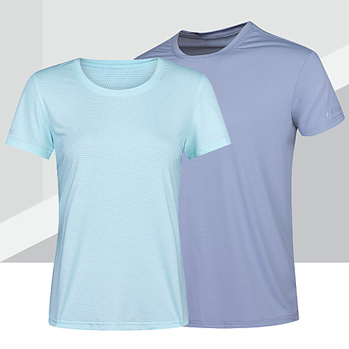 

Men's T shirt Hiking Tee shirt Short Sleeve Crew Neck Tee Tshirt Top Outdoor Lightweight Breathable Quick Dry Soft Summer Chinlon Elastane Solid Color White Black Blue Fishing Climbing Running