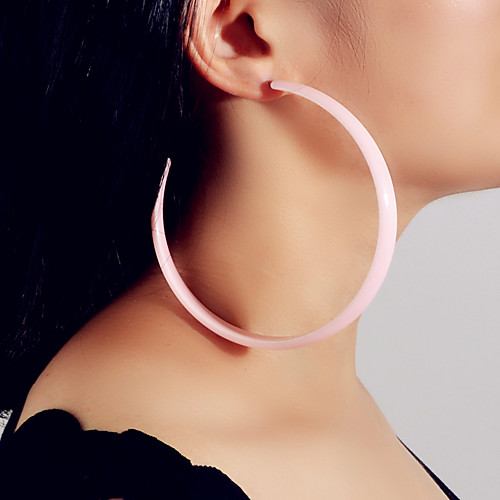 

Women's Hoop Earrings Geometrical Trendy Resin Earrings Jewelry Blushing Pink For Date Festival
