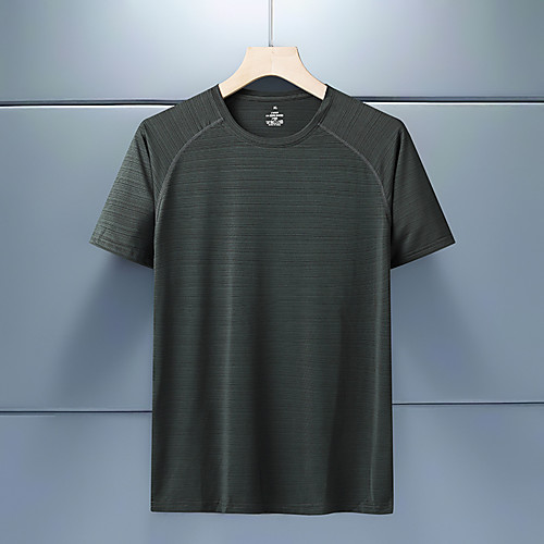 

Men's T shirt Hiking Tee shirt Short Sleeve Tee Tshirt Top Outdoor Lightweight Breathable Quick Dry Sweat wicking Summer Black Blue Dark Green Running