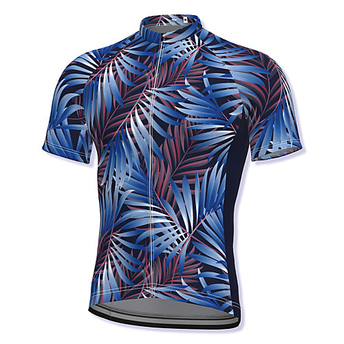 

21Grams Men's Short Sleeve Cycling Jersey Spandex Blue Bike Top Mountain Bike MTB Road Bike Cycling Breathable Quick Dry Sports Clothing Apparel / Athleisure