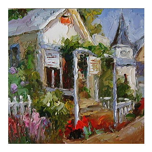 

Oil Painting Hand Painted Square Abstract Modern Stretched Canvas