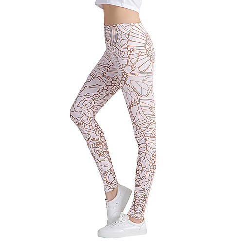 

Women's Yoga Pants Leggings Bottoms Tummy Control Butt Lift Breathable White Yoga Fitness Gym Workout Winter Sports Activewear Stretchy Slim / Athletic / Athleisure