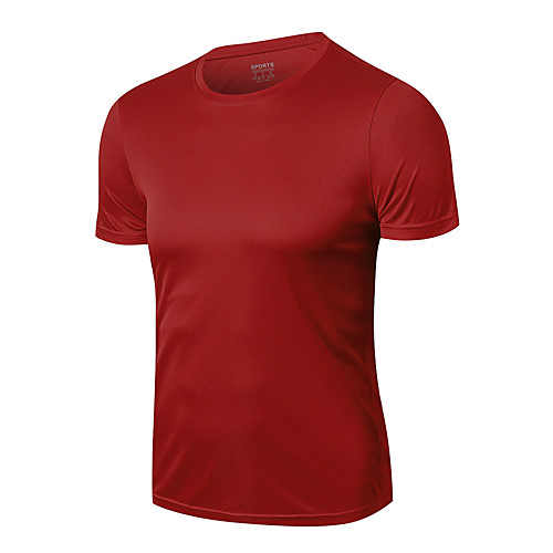 

Men's T shirt Hiking Tee shirt Short Sleeve Crew Neck Tee Tshirt Top Outdoor Lightweight Breathable Quick Dry Soft Summer Polyester Solid Color White Black Red Fishing Climbing Running