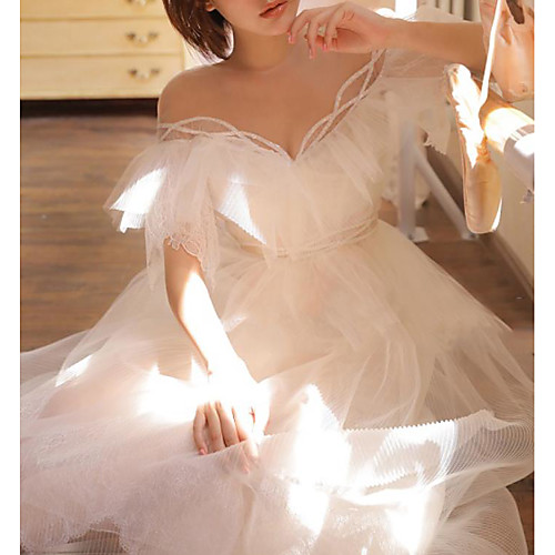 

A-Line Minimalist Elegant Wedding Guest Cocktail Party Dress Illusion Neck Short Sleeve Ankle Length Tulle with Ruffles 2021