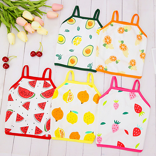 

Dog Cat Shirt / T-Shirt Vest Fruit Basic Adorable Cute Dailywear Casual / Daily Dog Clothes Puppy Clothes Dog Outfits Breathable Yellow Red Pink Costume for Girl and Boy Dog Cotton XS S M L XL XXL