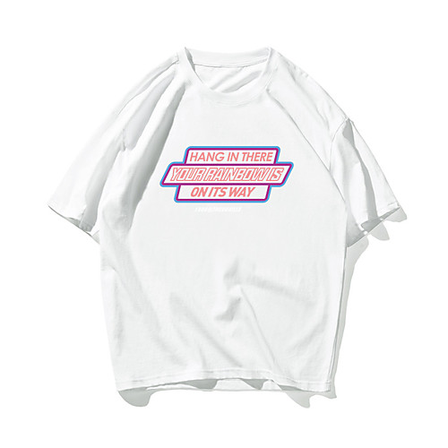 

Men's Unisex T shirt Hot Stamping Letter Plus Size Print Short Sleeve Daily Tops 100% Cotton Basic Casual White Black
