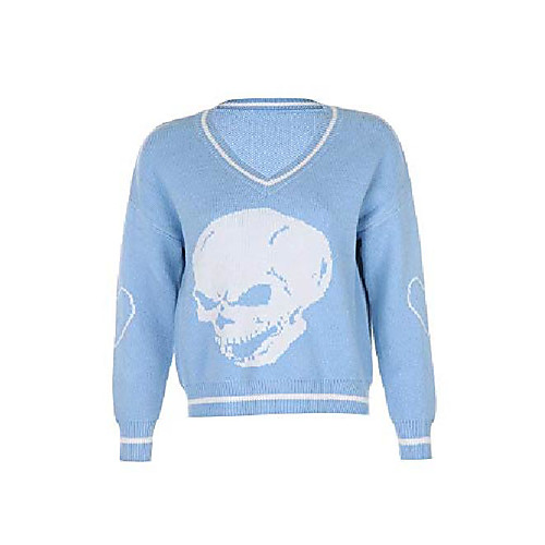 

Winter and Spring Women Check Knit Sweater Cardigans Y2K Knitwear (Blue, M)