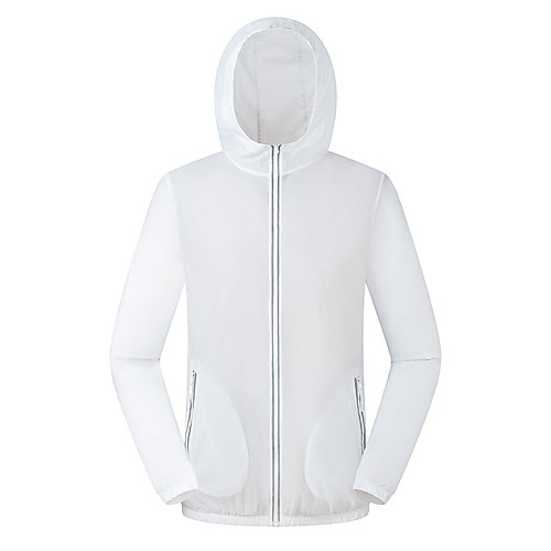 

Women's Men's Waterproof Hiking Jacket Hiking Skin Jacket Hiking Windbreaker Outdoor Solid Color Packable Waterproof Lightweight UV Sun Protection Jacket Hoodie Top Full Length Visible Zipper Fishing