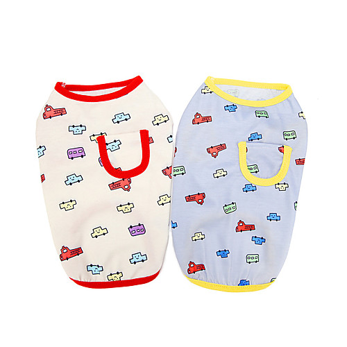 

Dog Cat Shirt / T-Shirt Vest Print Car Basic Adorable Cute Dailywear Casual / Daily Dog Clothes Puppy Clothes Dog Outfits Breathable Yellow Red Costume for Girl and Boy Dog Polyster S M L XL XXL