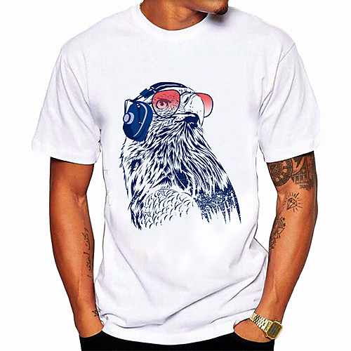 

Men's Unisex T shirt Hot Stamping Animal Plus Size Print Short Sleeve Daily Tops 100% Cotton Basic Casual White