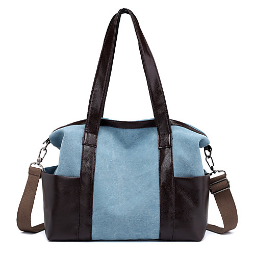 

Women's Bags Canvas Tote Crossbody Bag Zipper Color Block Plain Daily Going out 2021 Handbags Light Gray Black Blue Red